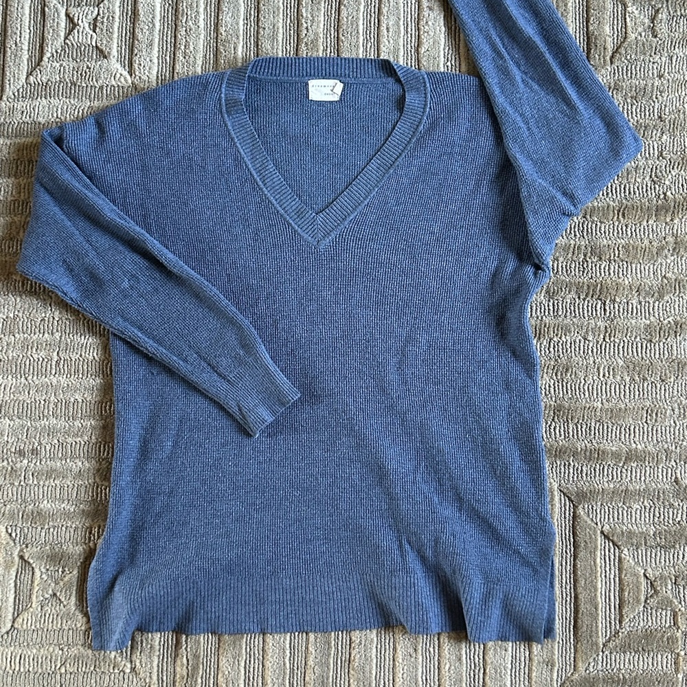 Elegant Blue V-Neck Sweater for Women